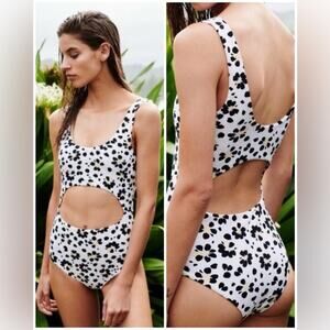 AMUSE Society X Free People Sophia One-Piece Cut Out Cheeky Swimsuit Size Small